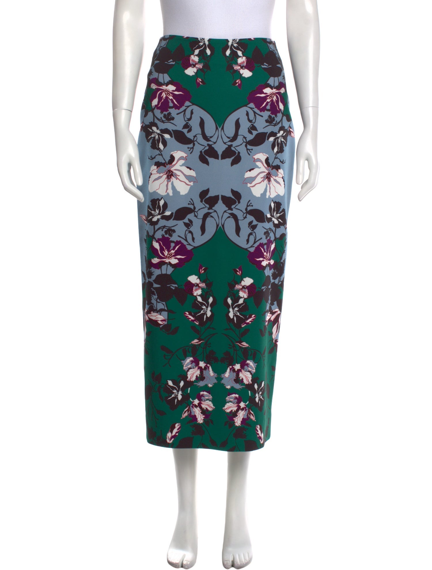 Elie Saab Floral Print Midi Length Skirt w/ Tags