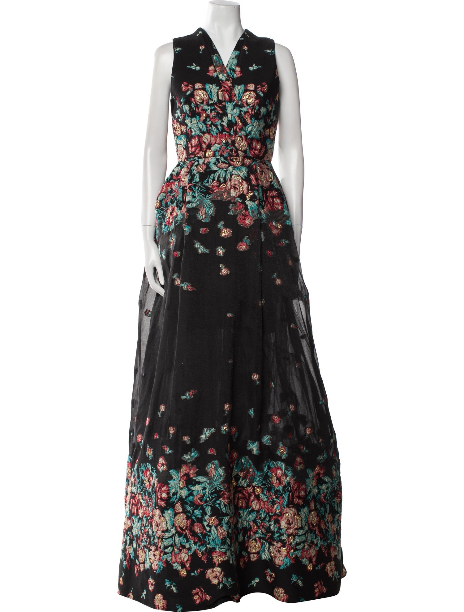 Elie Saab Floral Print Long Dress