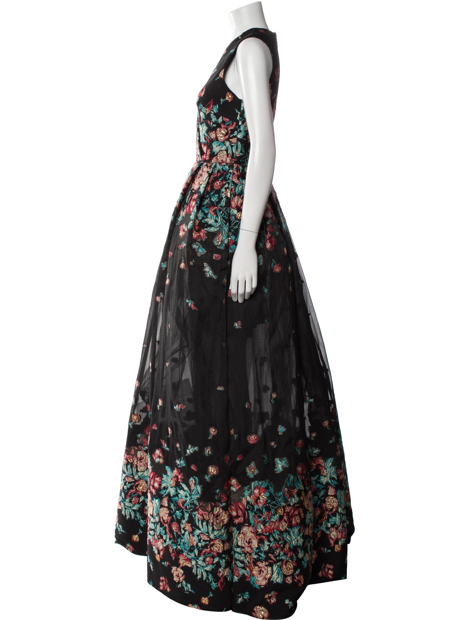 Elie Saab Floral Print Long Dress