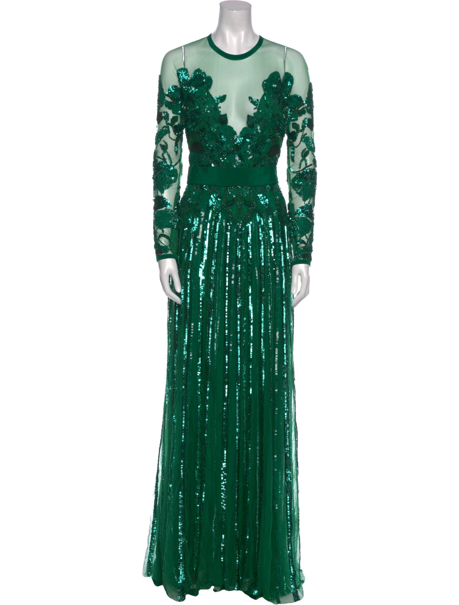 Elie Saab Scoop Neck Long Dress