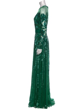 Elie Saab Scoop Neck Long Dress
