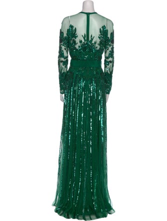Elie Saab Scoop Neck Long Dress