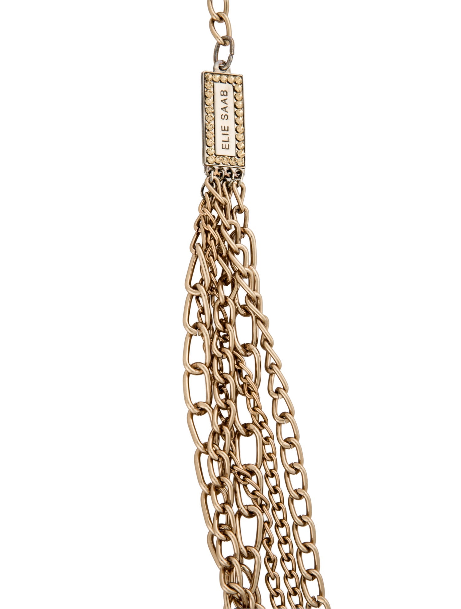Elie Saab Crystal Multi-Chain Necklace