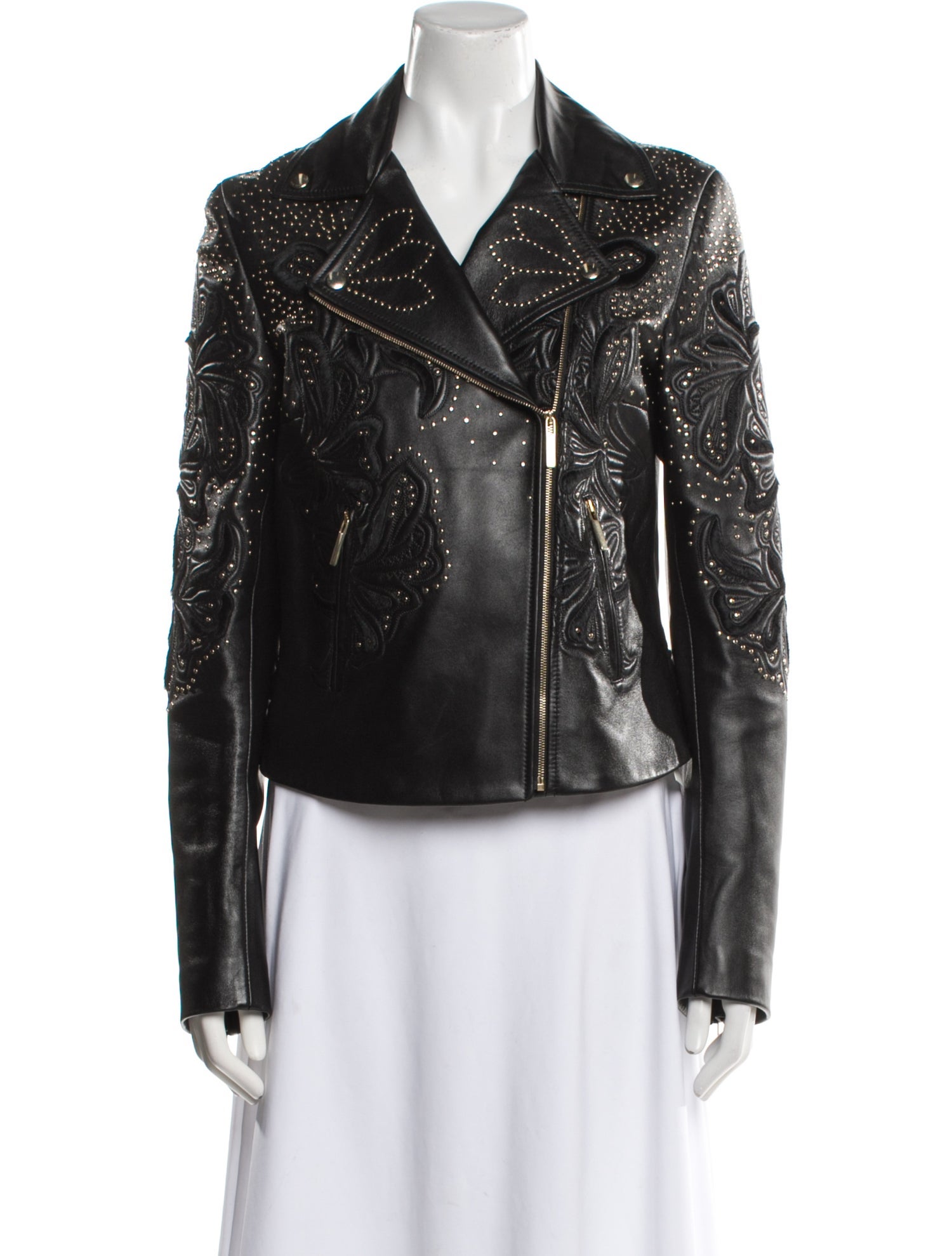 Elie Saab 2017-2018 Lamb Leather Biker Jacket w/ Tags