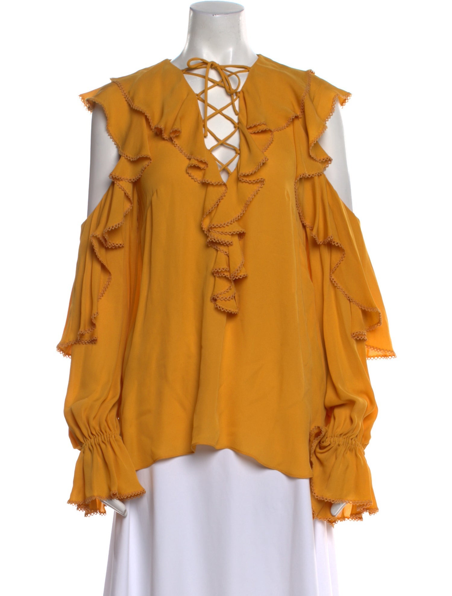 Elie Saab V-Neck Long Sleeve Blouse w/ Tags