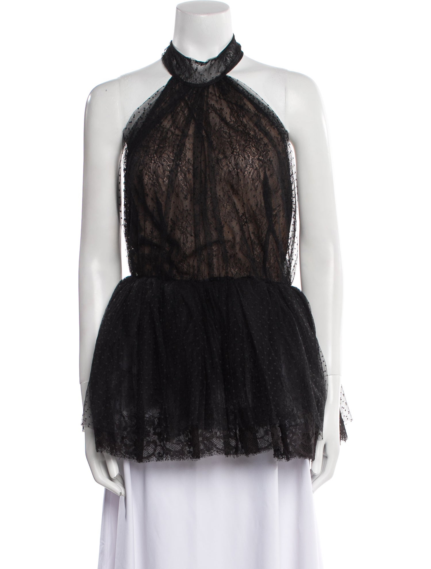 Elie Saab Mesh Halterneck Blouse