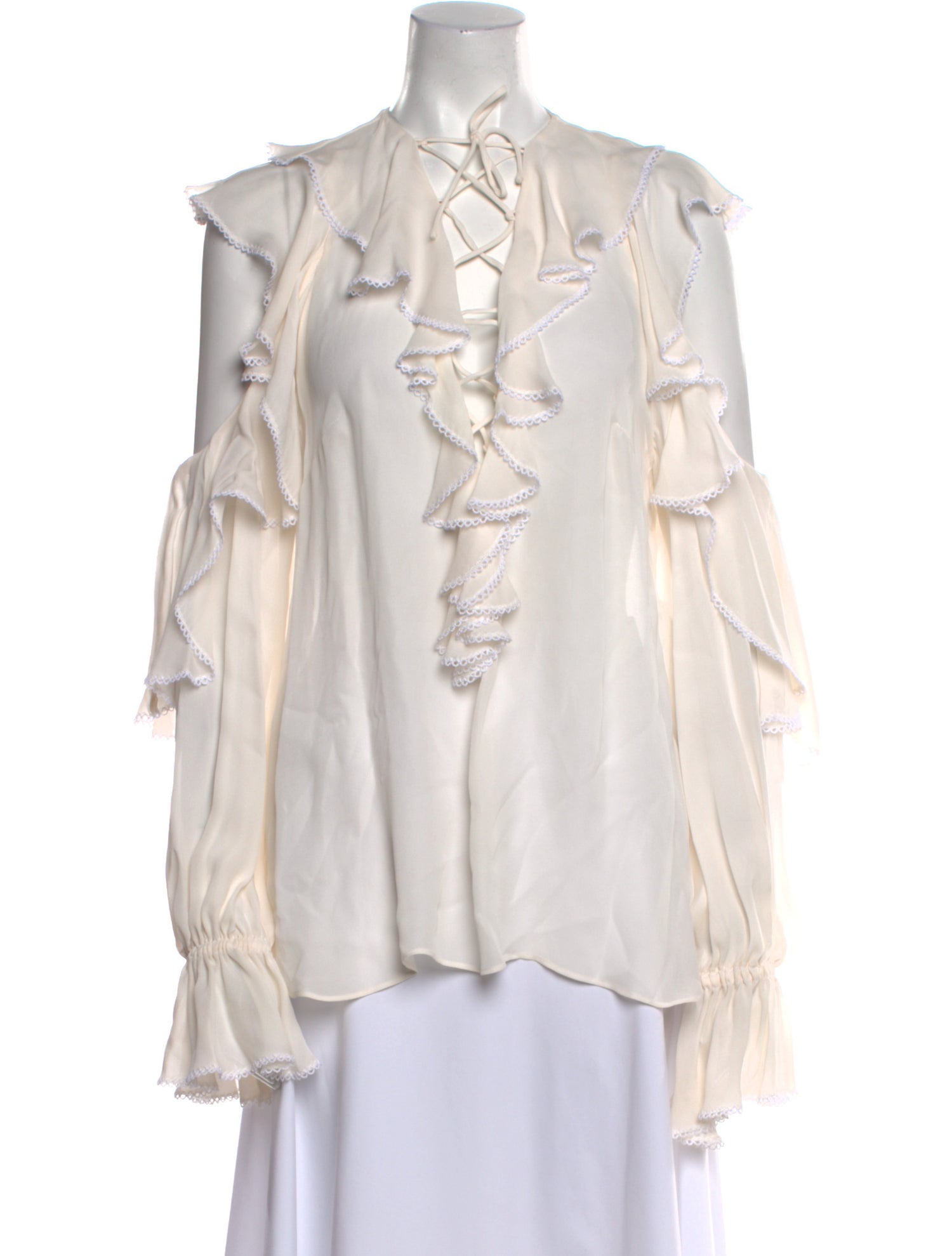 Elie Saab Silk V-Neck Blouse