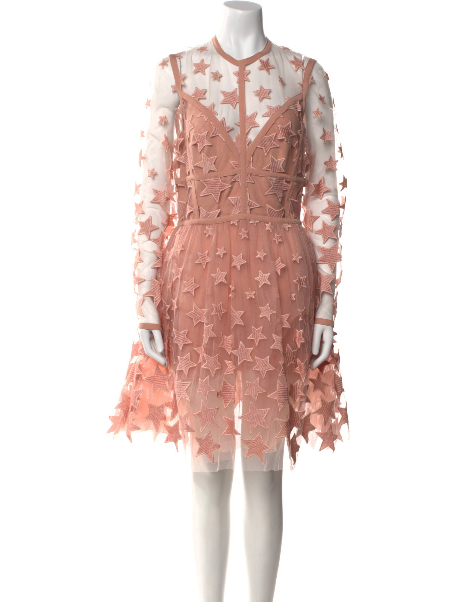 Elie Saab Lace Pattern Knee-Length Dress