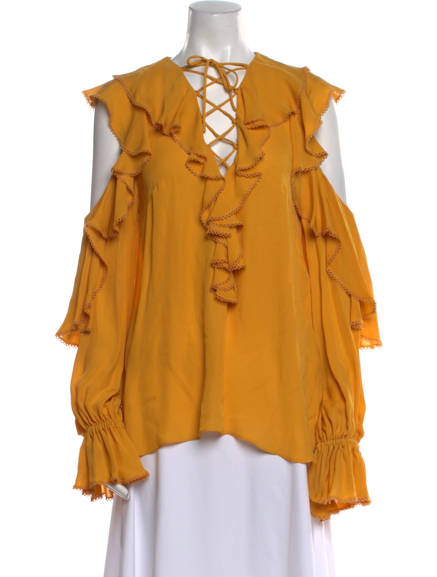 Elie Saab V-Neck Long Sleeve Blouse w/ Tags