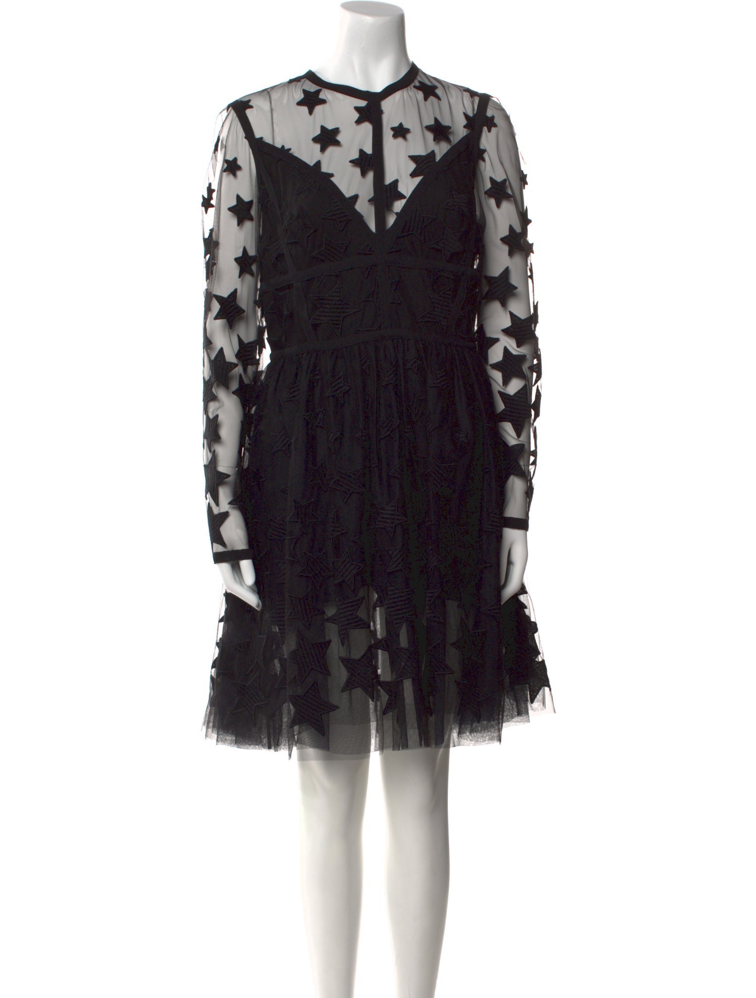 Elie Saab Lace Pattern Knee-Length Dress