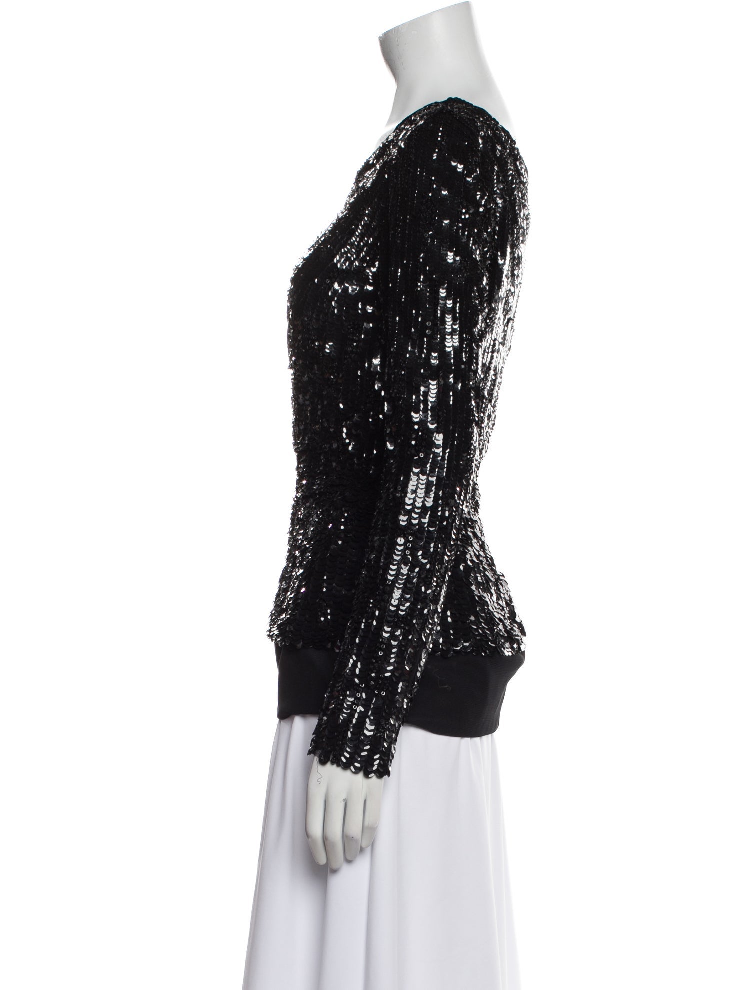 Elie Saab One-Shoulder Long Sleeve Top