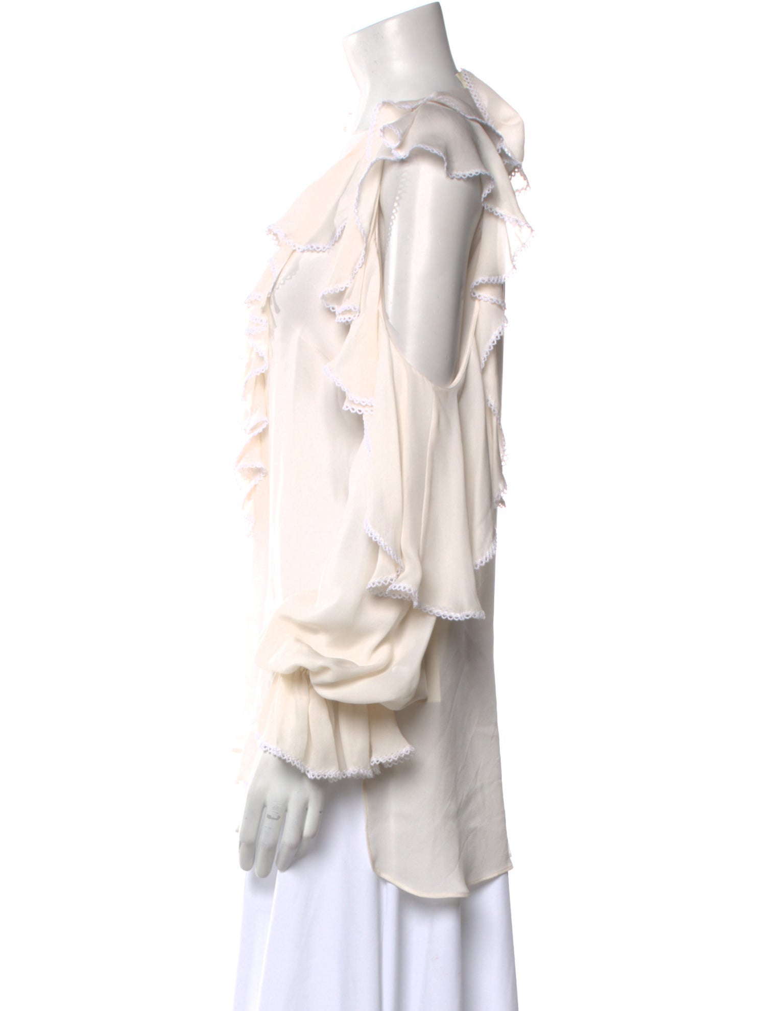 Elie Saab Silk V-Neck Blouse