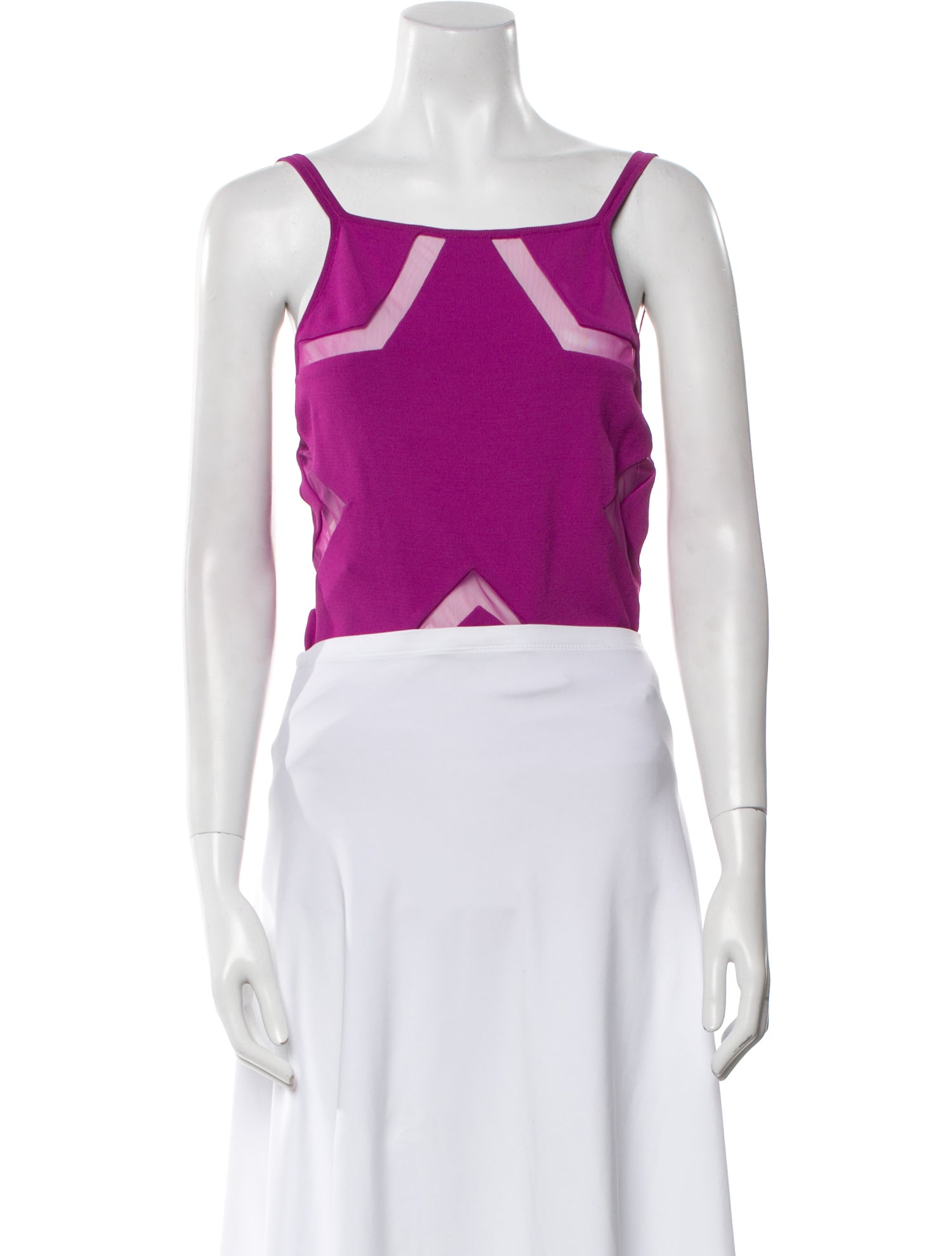 Elie Saab Square Neckline Sleeveless Crop Top