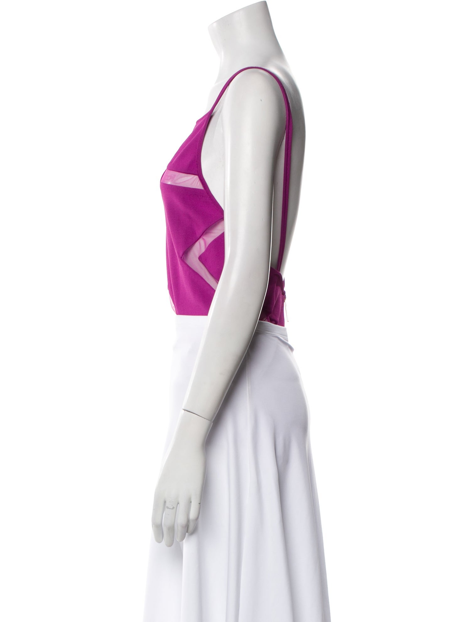 Elie Saab Square Neckline Sleeveless Crop Top