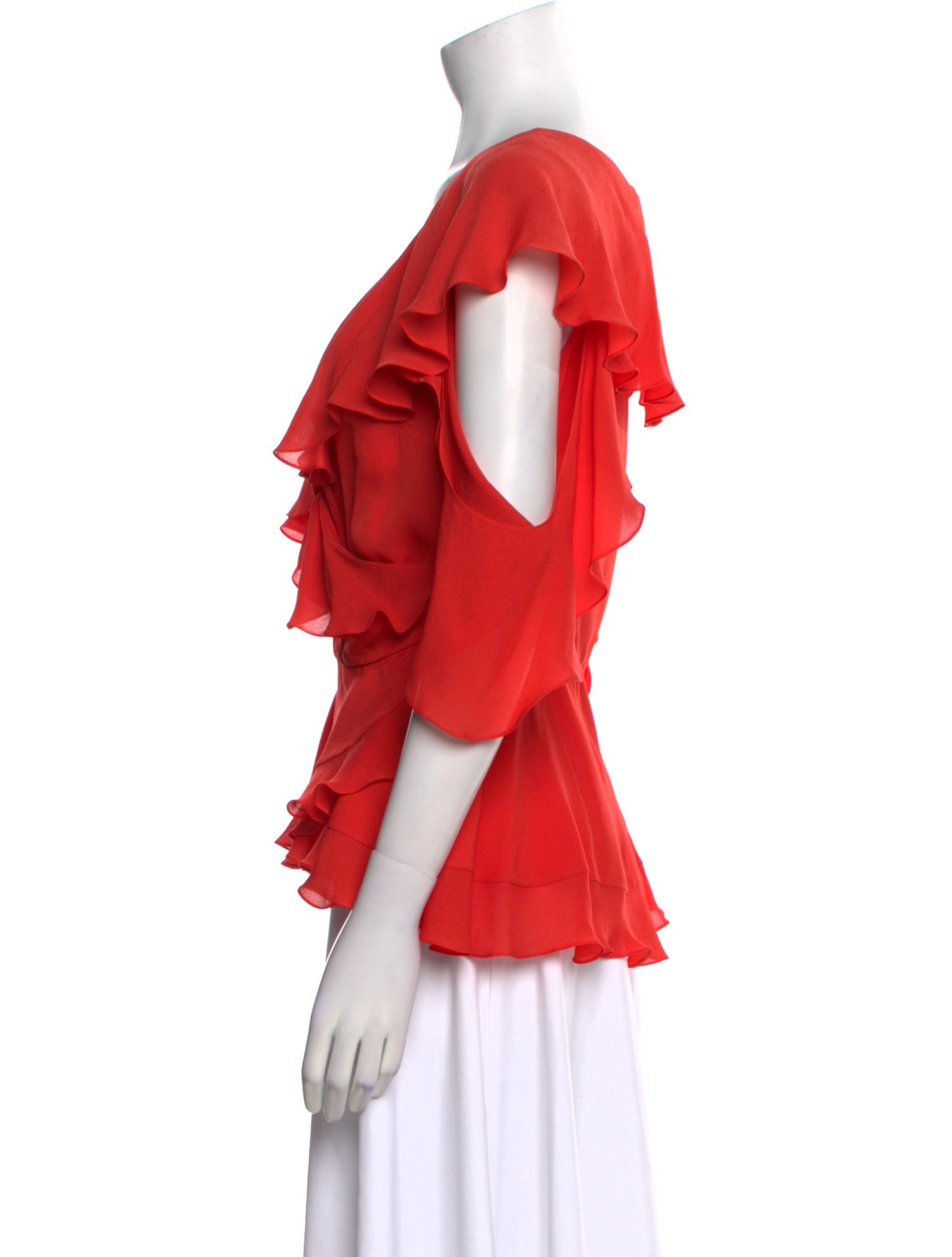 Elie Saab Silk V-Neck Blouse