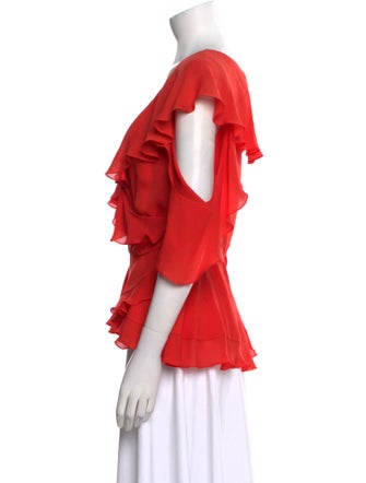 Elie Saab Silk V-Neck Blouse