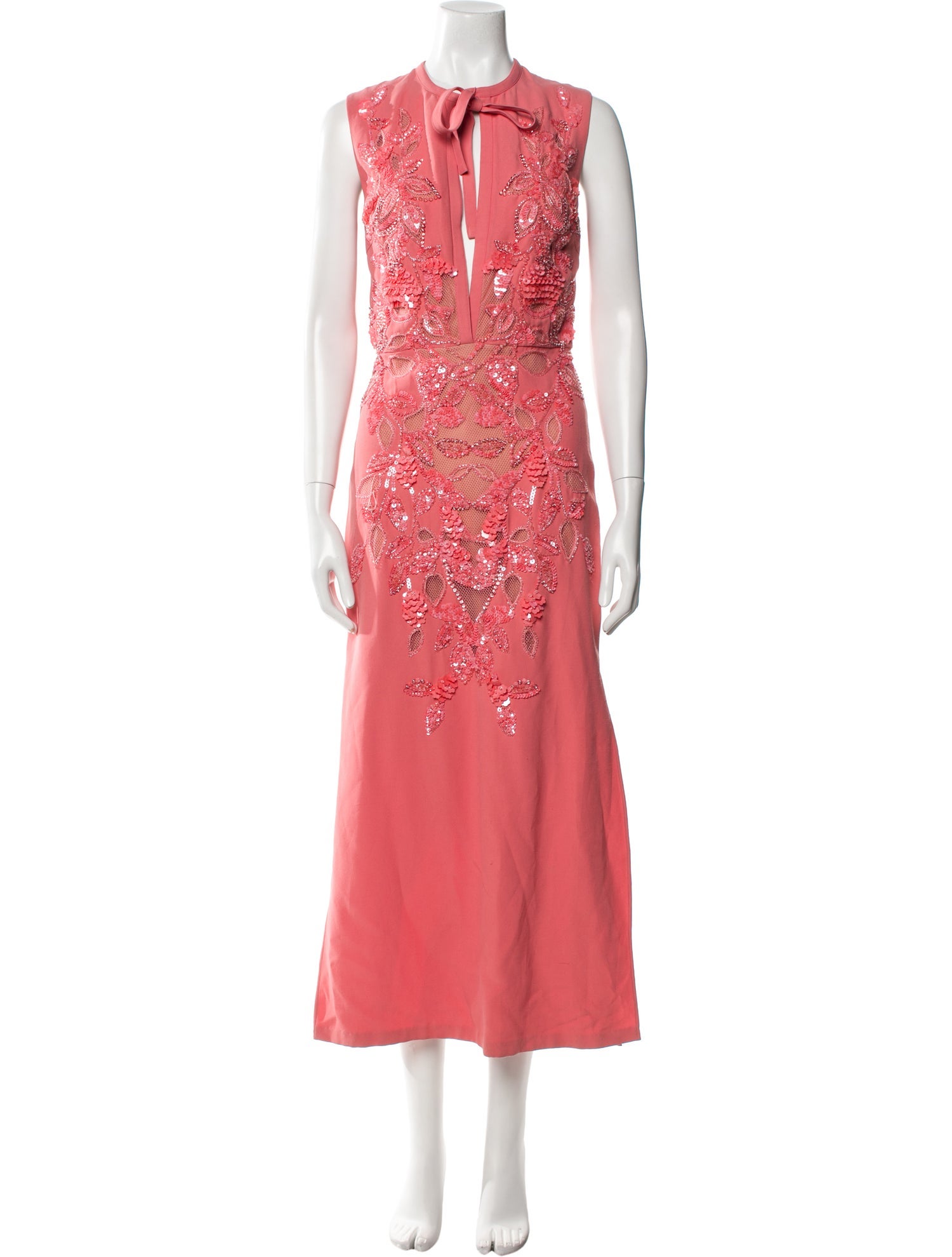 Elie Saab Crew Neck Long Dress