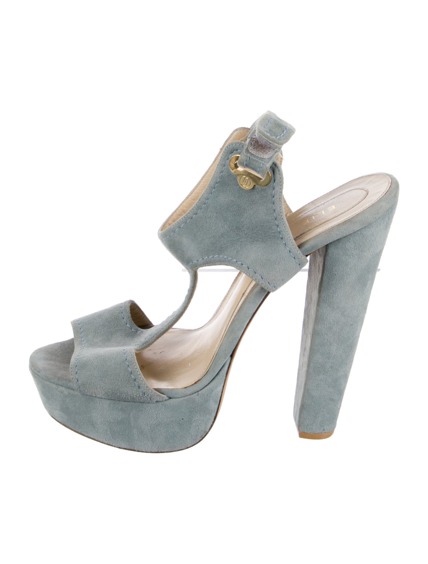 Elie Saab Suede Floral Print Slingback Pumps