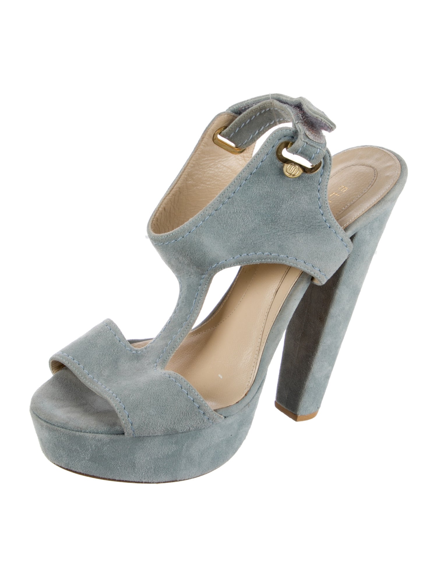 Elie Saab Suede Floral Print Slingback Pumps