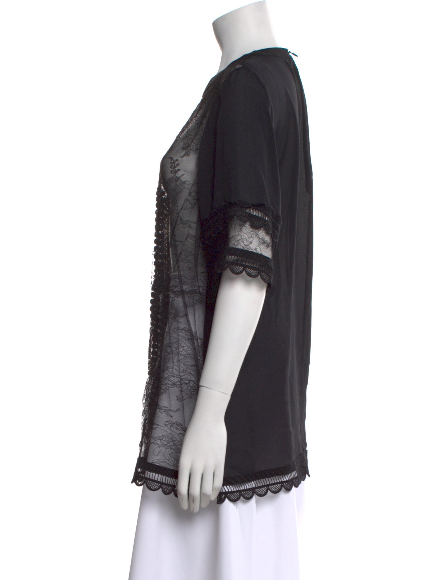 Elie Saab Lace Pattern Crew Neck Tunic