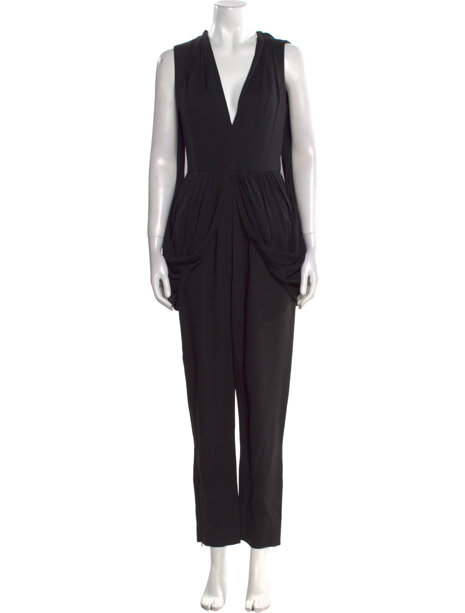 Elie Saab Silk V-Neck Jumpsuit