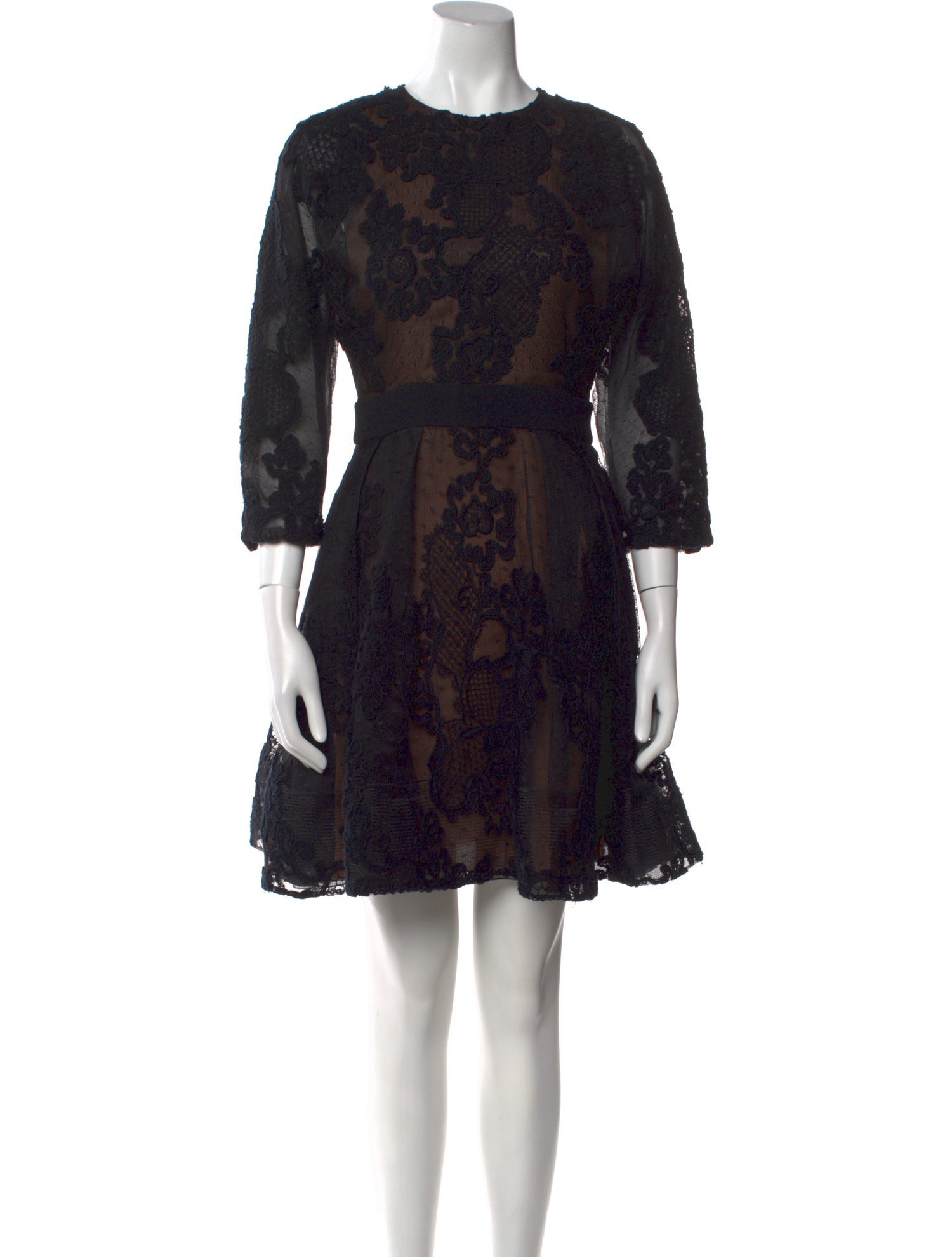 Elie Saab Lace Pattern Mini Dress
