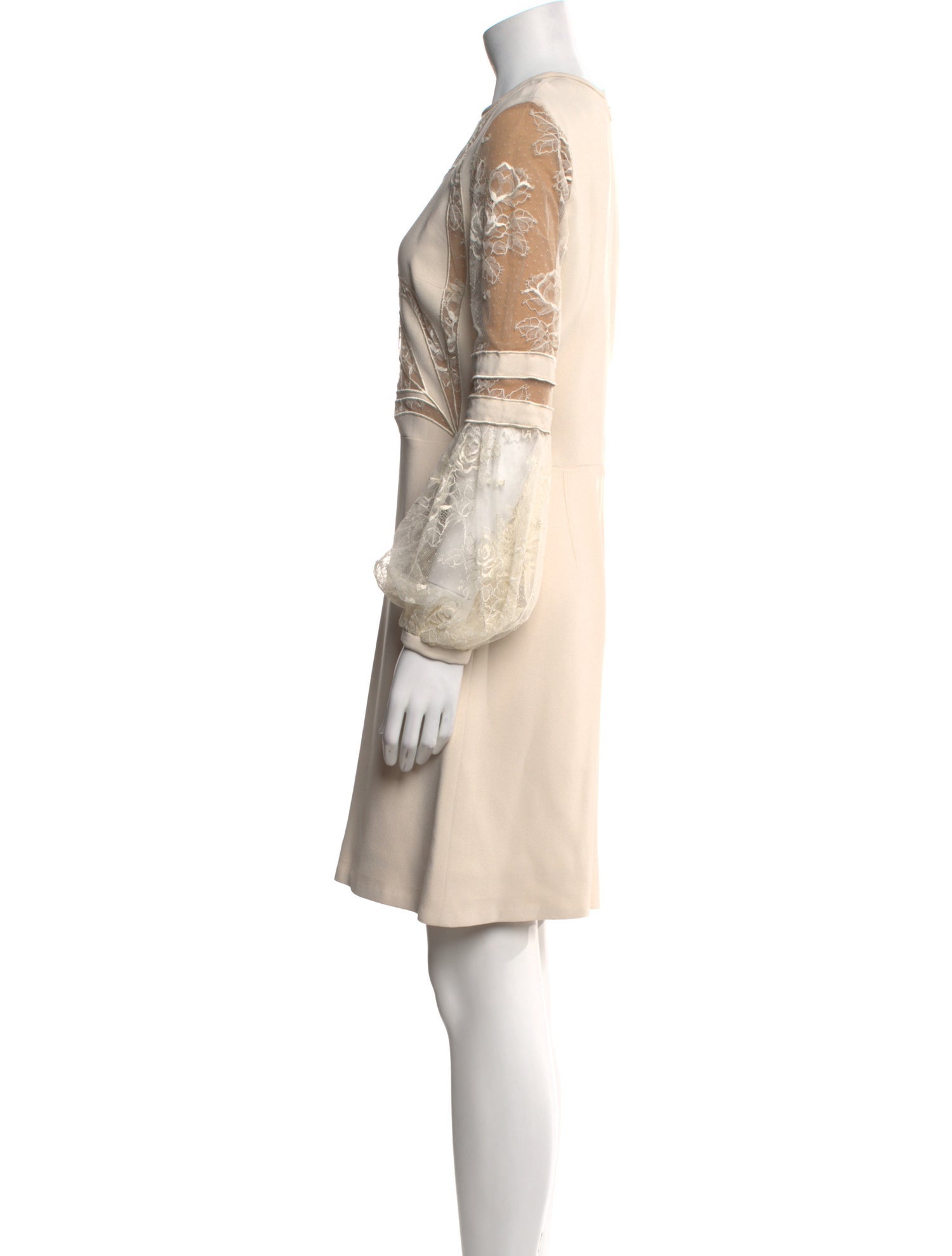 Elie Saab Crew Neck Mini Dress