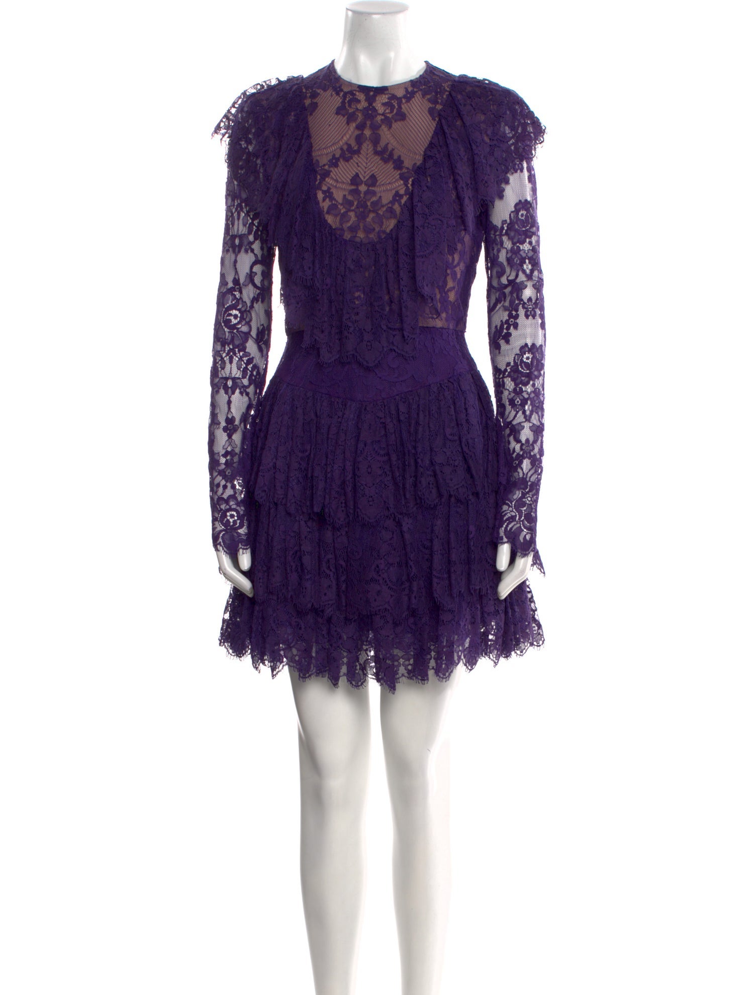 Elie Saab Lace Pattern Mini Dress