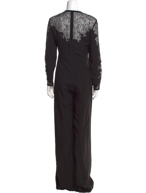 Elie Saab Lace Pattern Crew Neck Jumpsuit