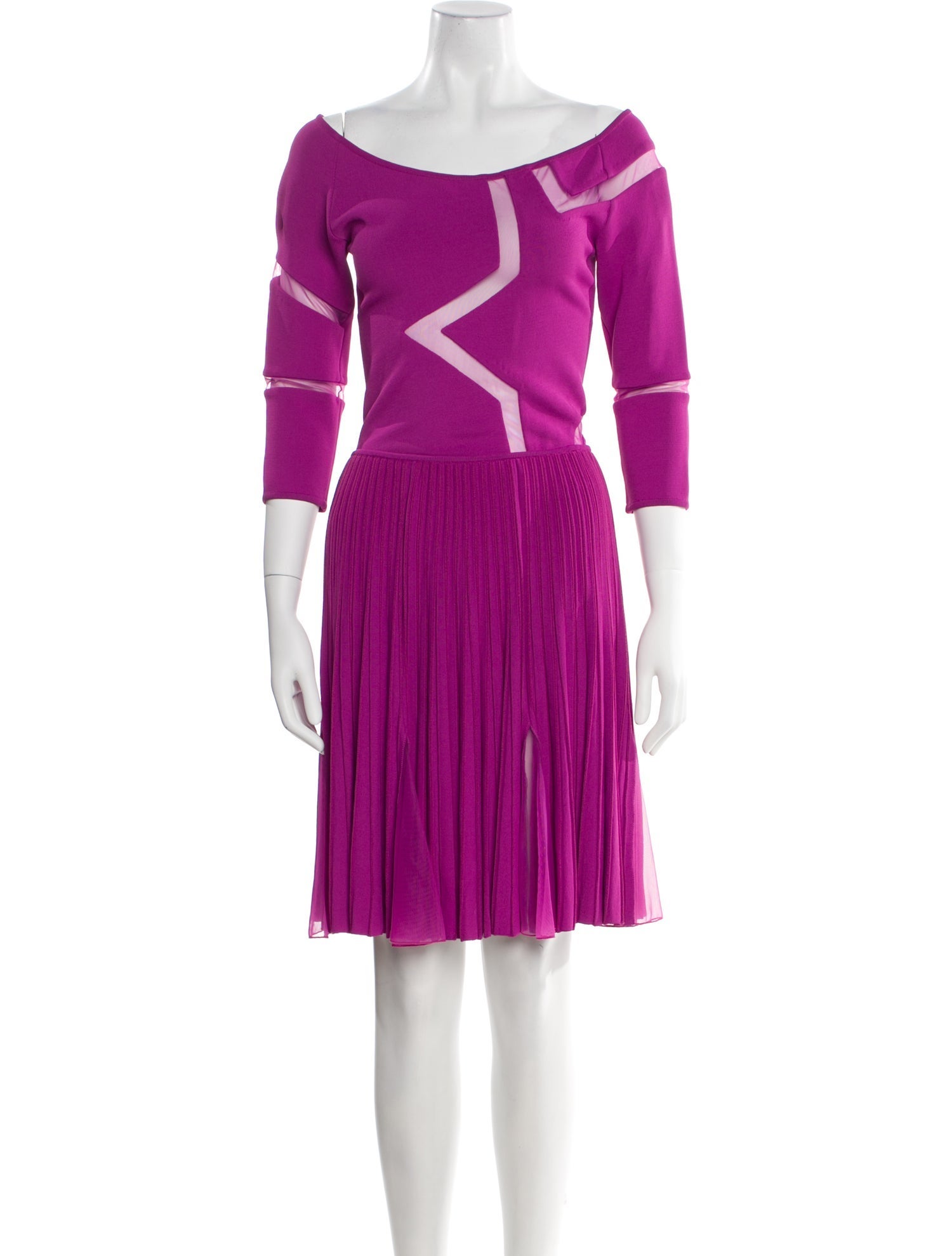 Elie Saab Bateau Neckline Mini Dress