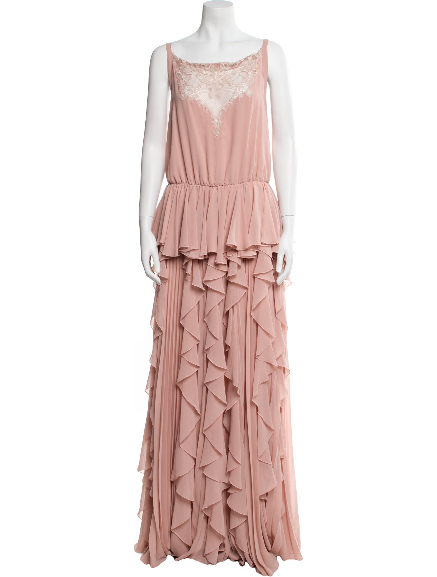 Elie Saab Bateau Neckline Long Dress
