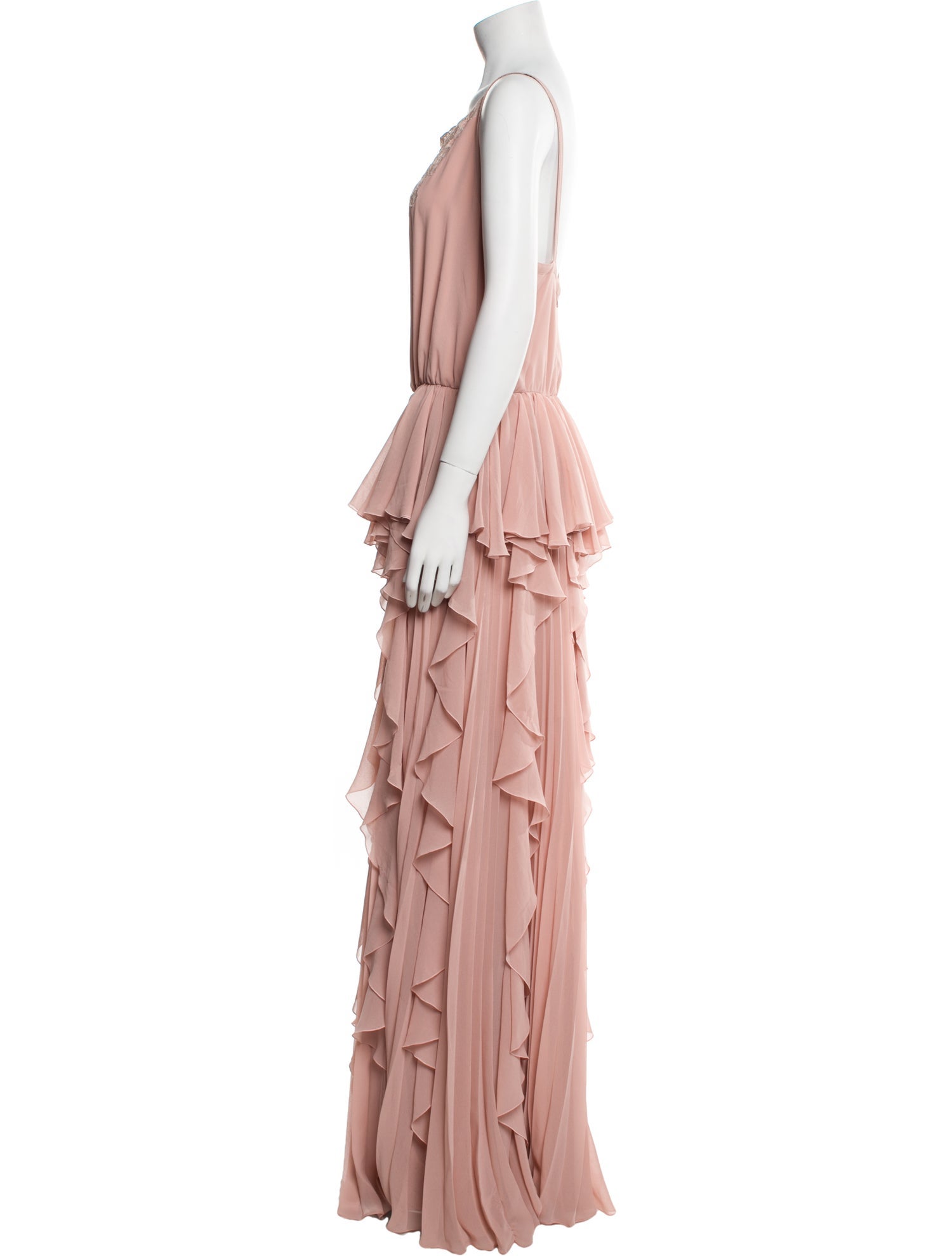 Elie Saab Bateau Neckline Long Dress