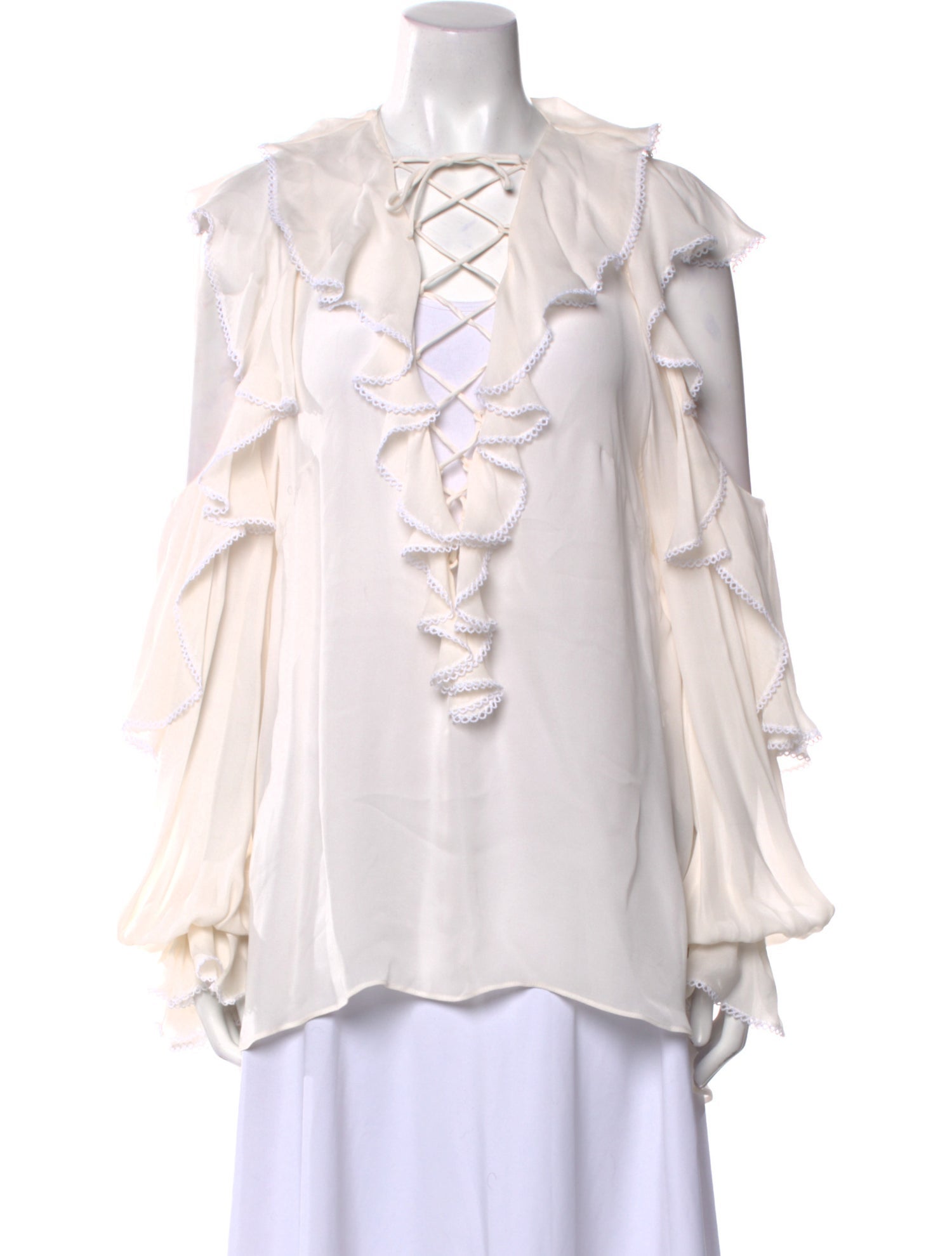 Elie Saab Silk V-Neck Blouse