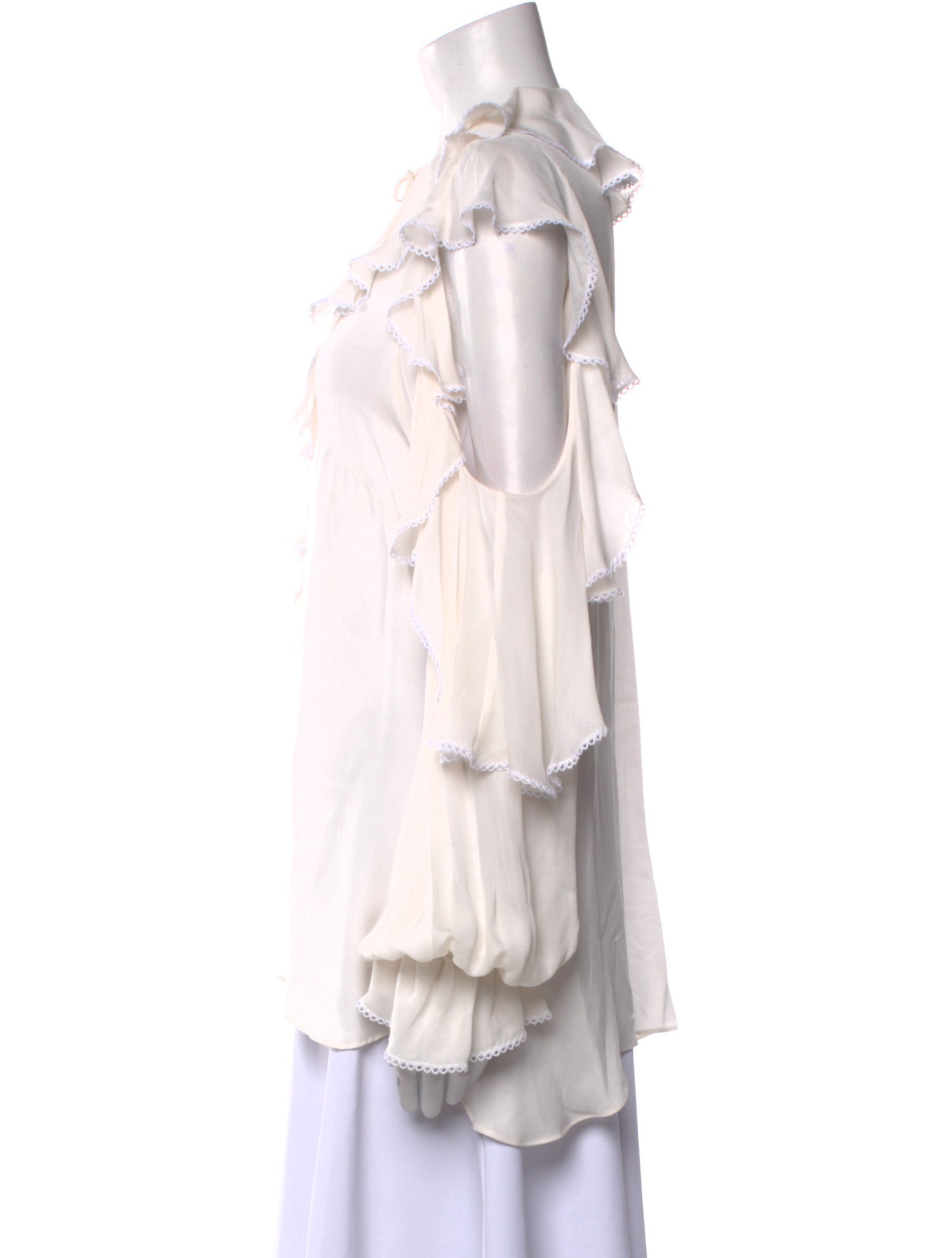 Elie Saab Silk V-Neck Blouse