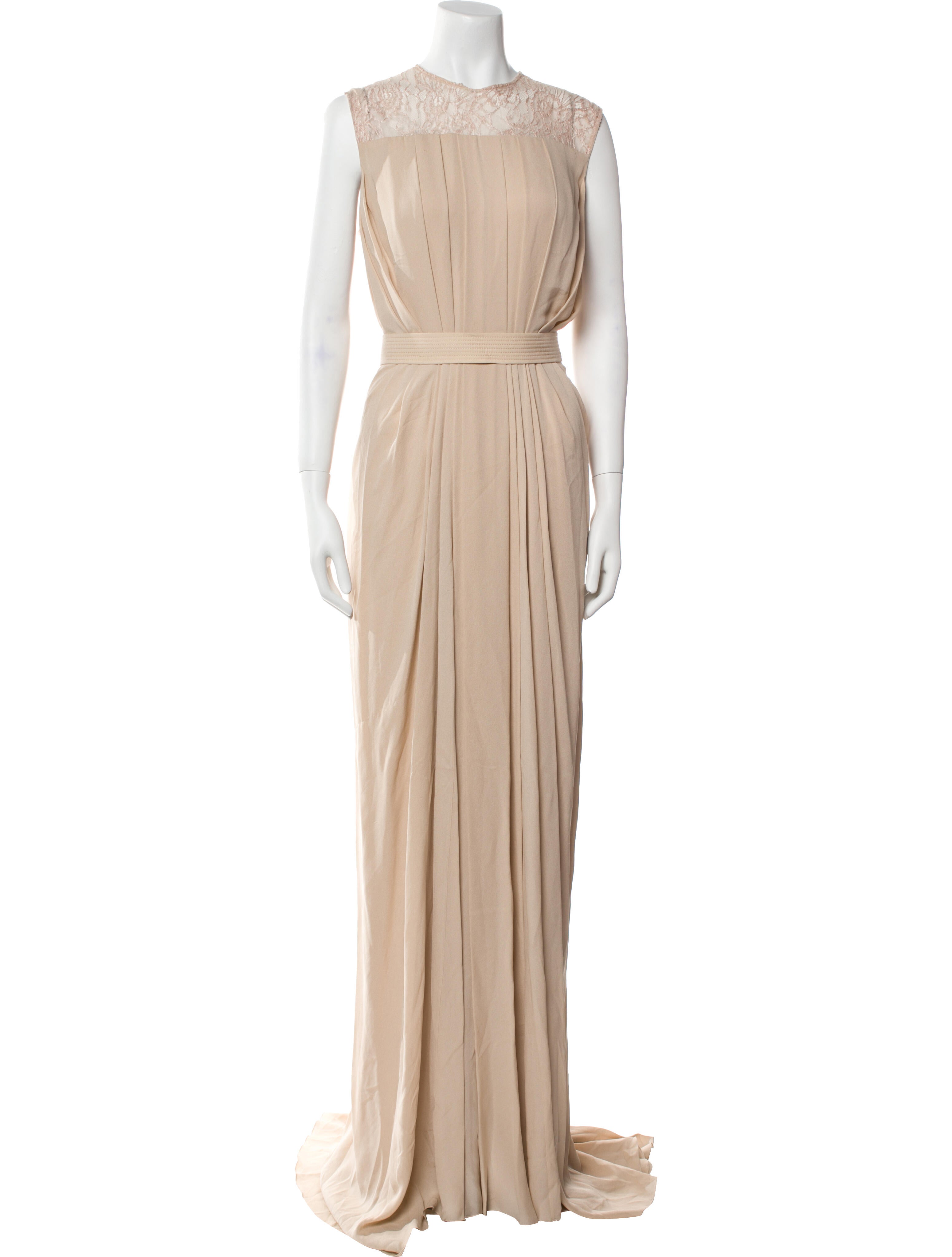 Elie Saab Crew Neck Long Dress