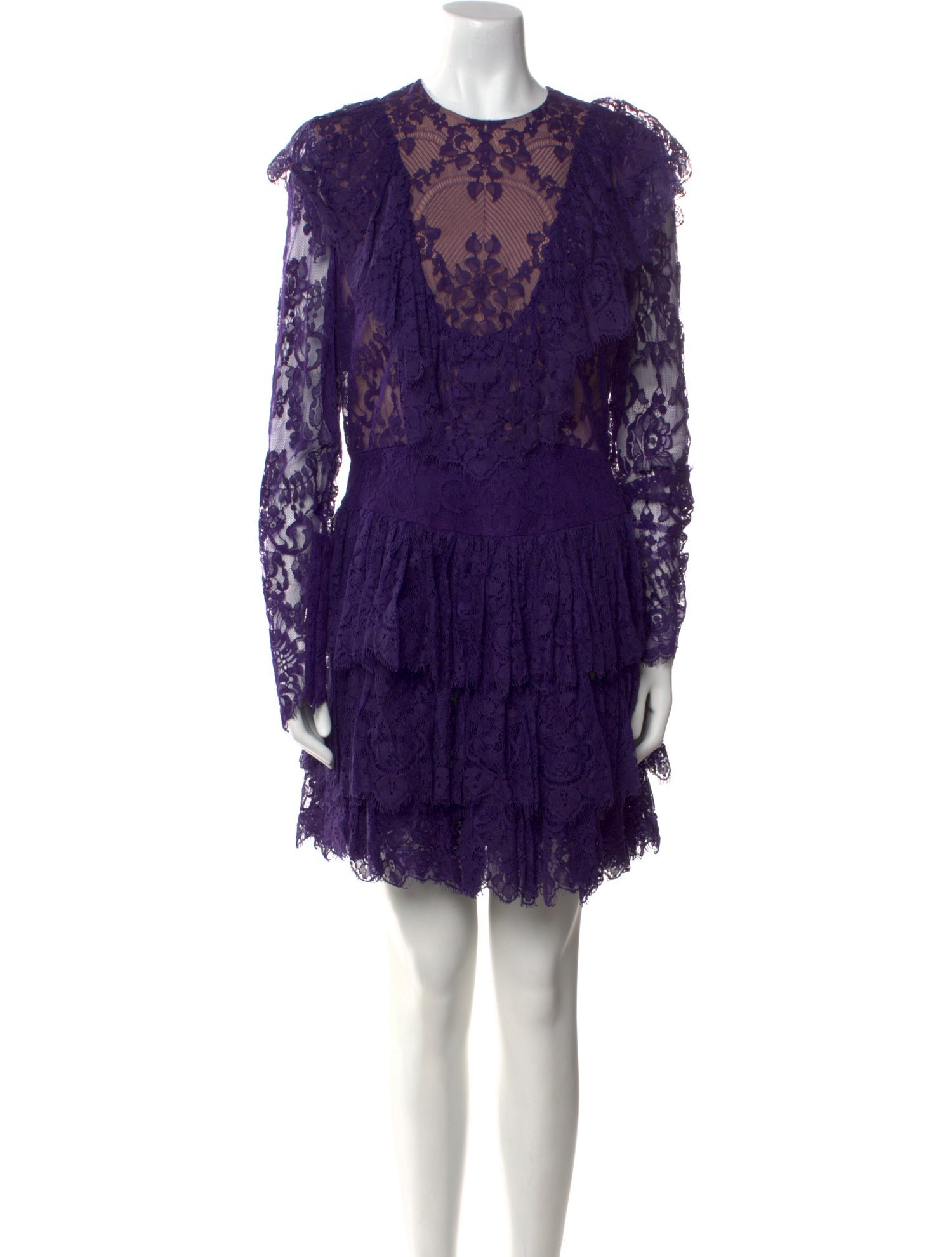 Elie Saab Lace Pattern Mini Dress