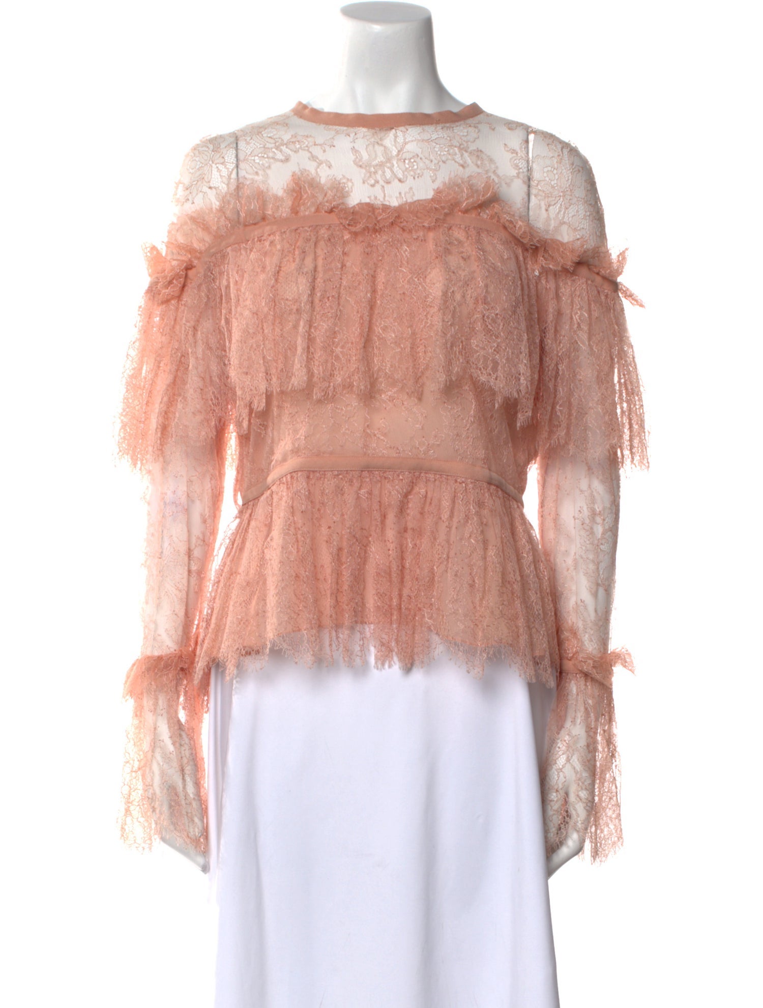 Elie Saab Bateau Neckline Long Sleeve Blouse