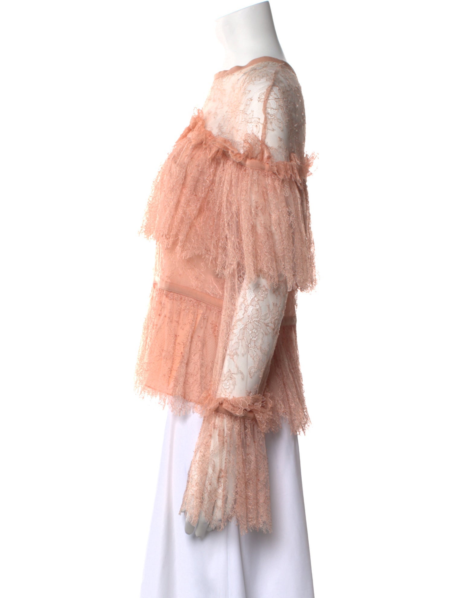 Elie Saab Bateau Neckline Long Sleeve Blouse