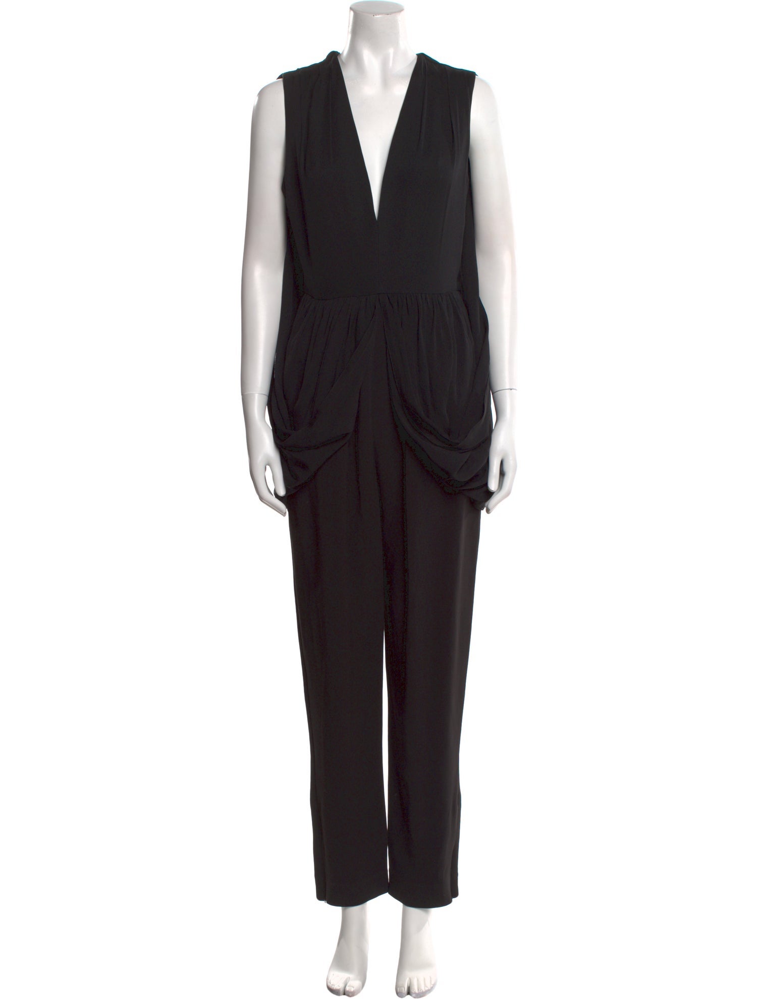 Elie Saab Silk V-Neck Jumpsuit