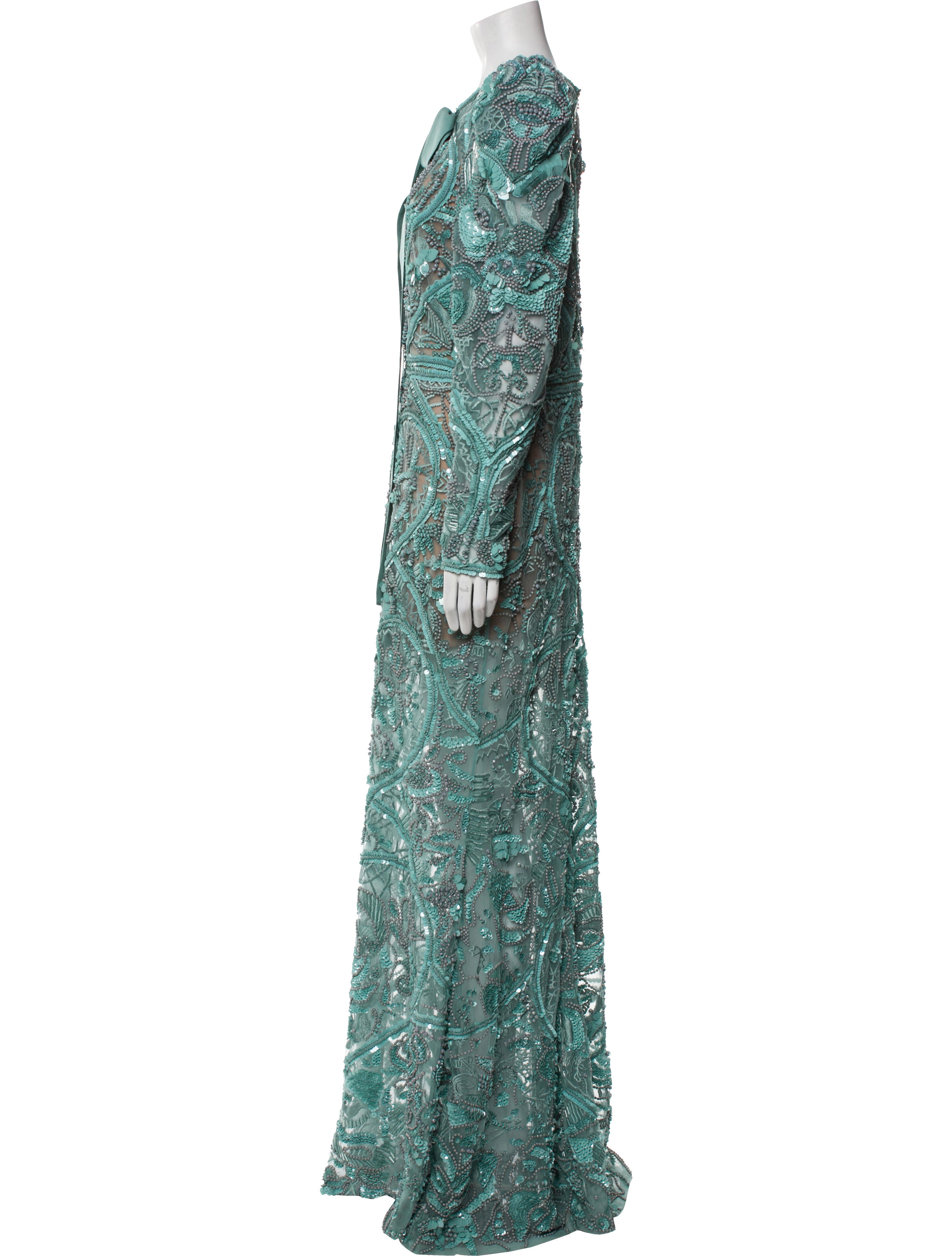 Elie Saab Patterned Long Dress