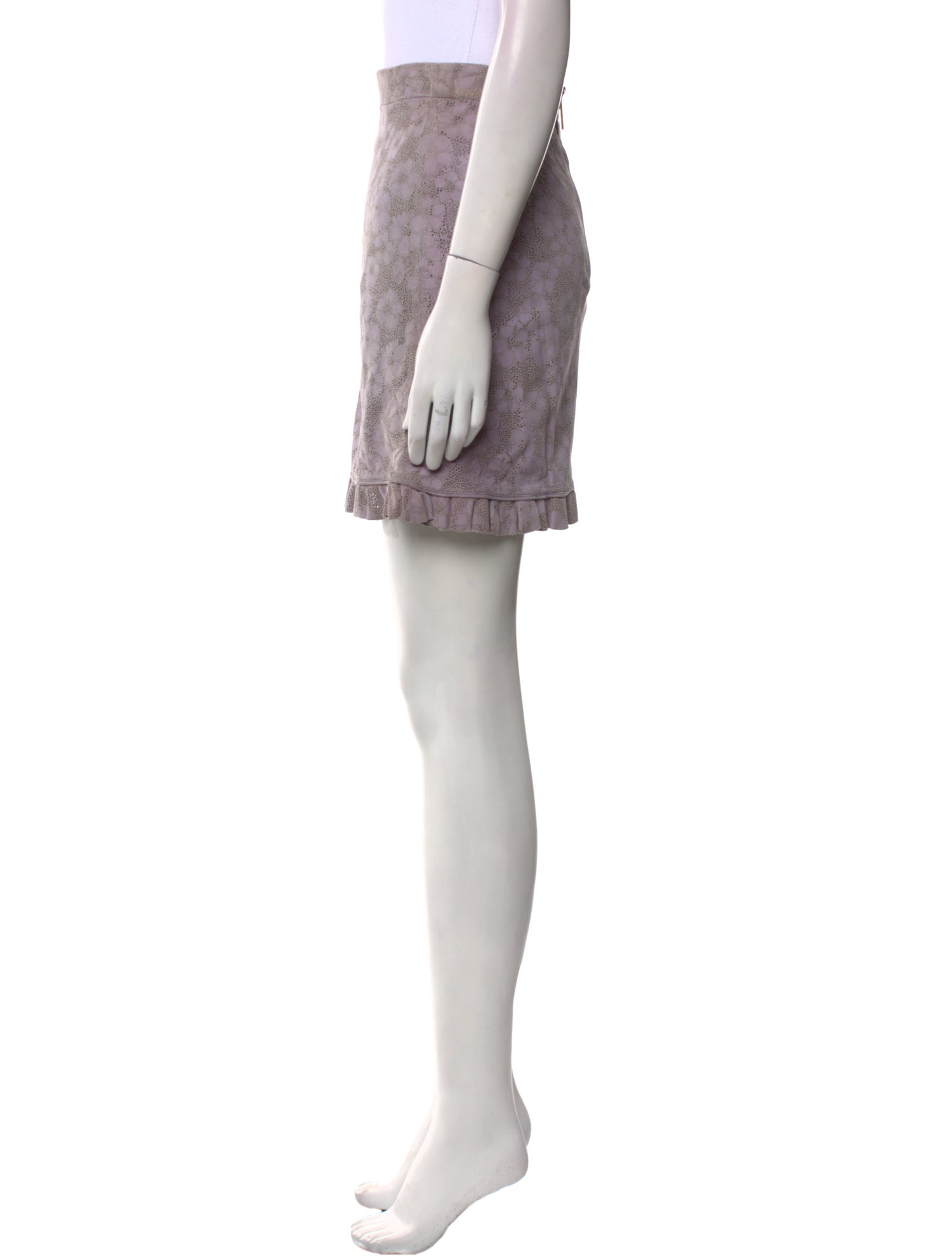 Elie Saab Lambskin Mini Skirt