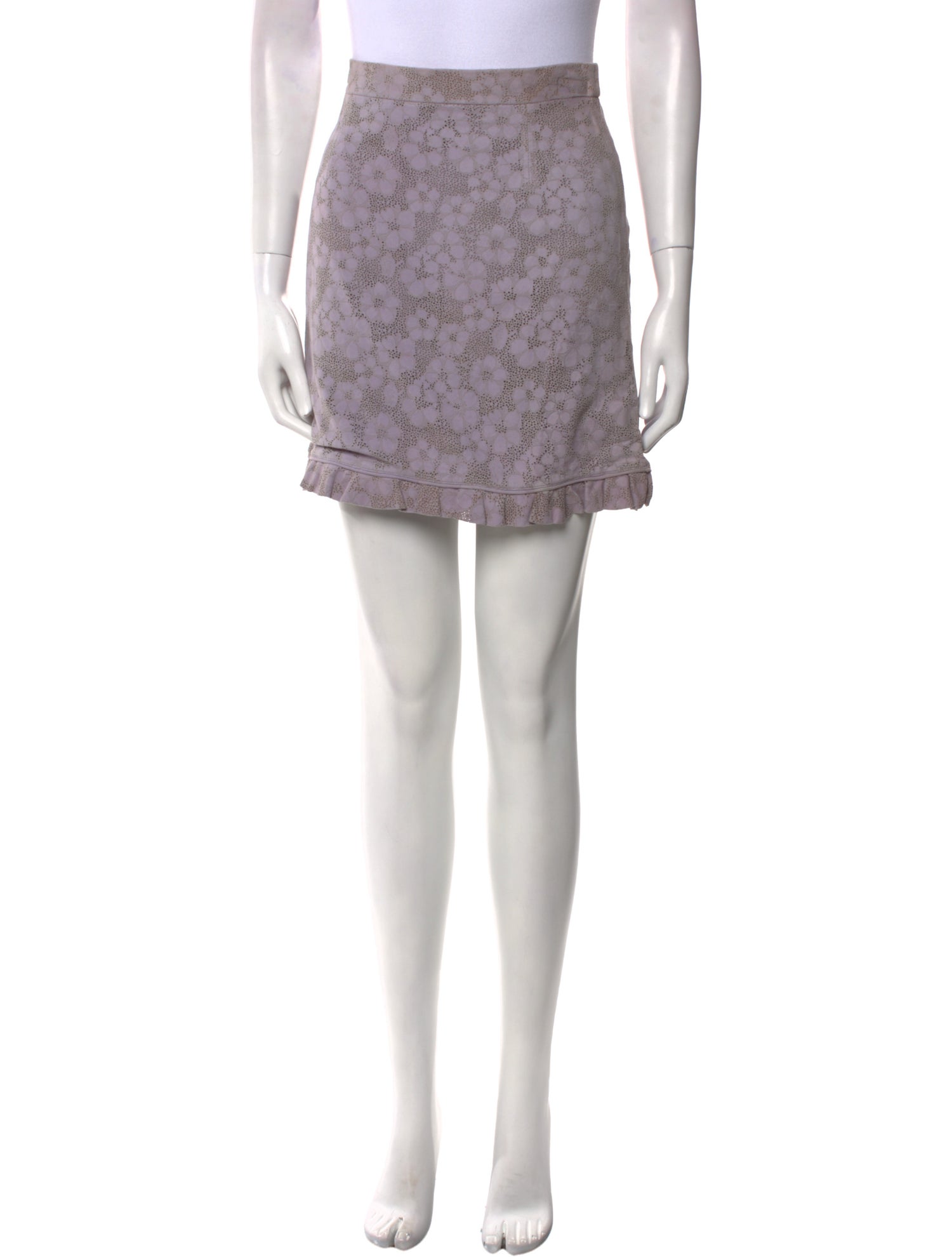 Elie Saab Lambskin Mini Skirt