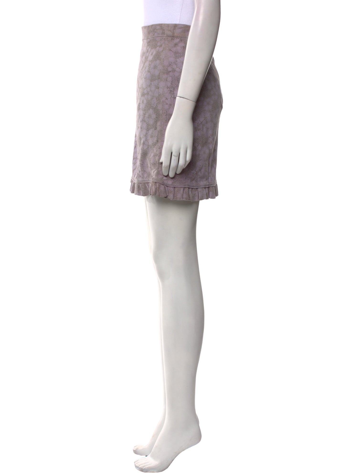 Elie Saab Lambskin Mini Skirt