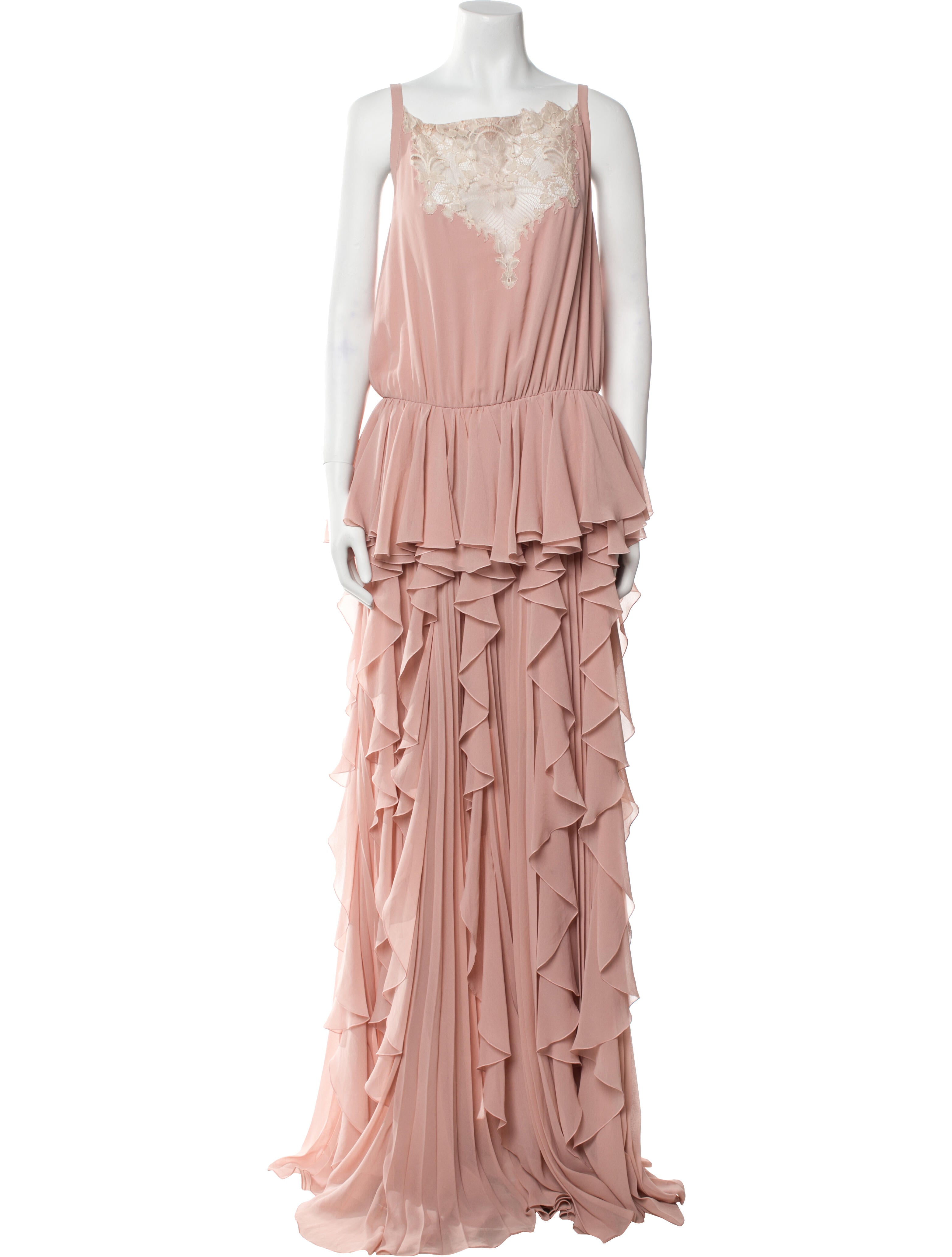 Elie Saab Square Neckline Long Dress