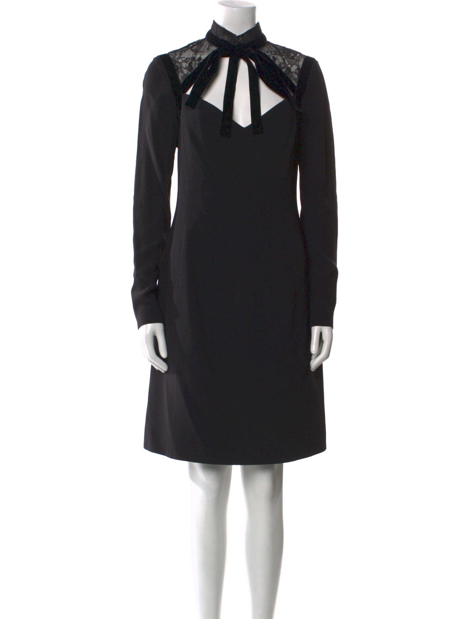 Elie Saab Mock Neck Knee-Length Dress