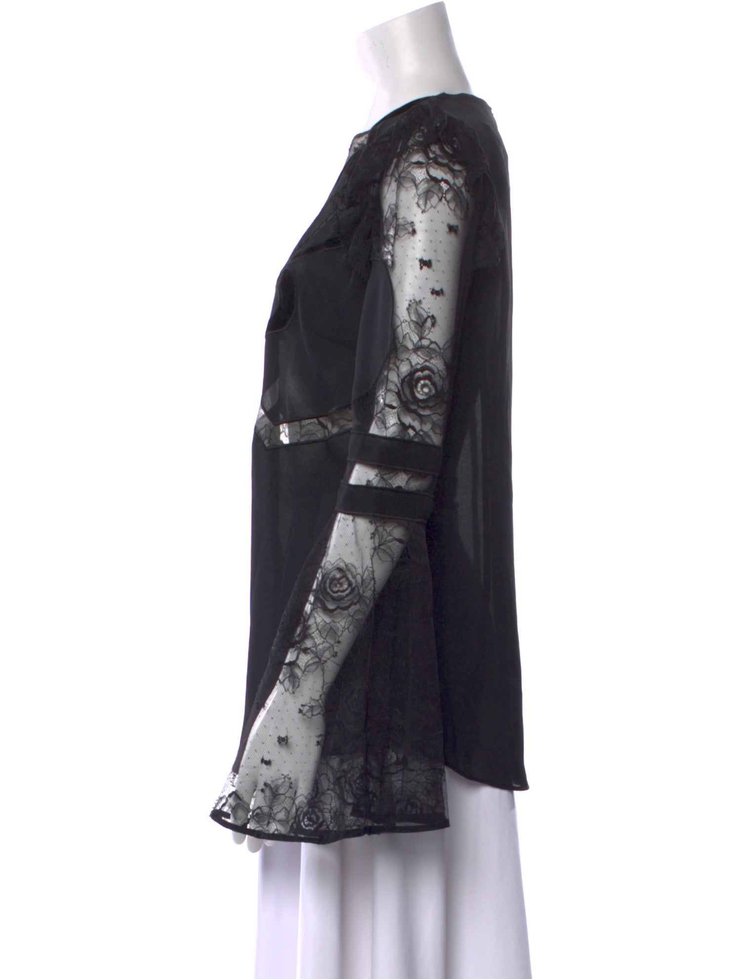 Elie Saab Lace Pattern Square Neckline Blouse w/ Tags