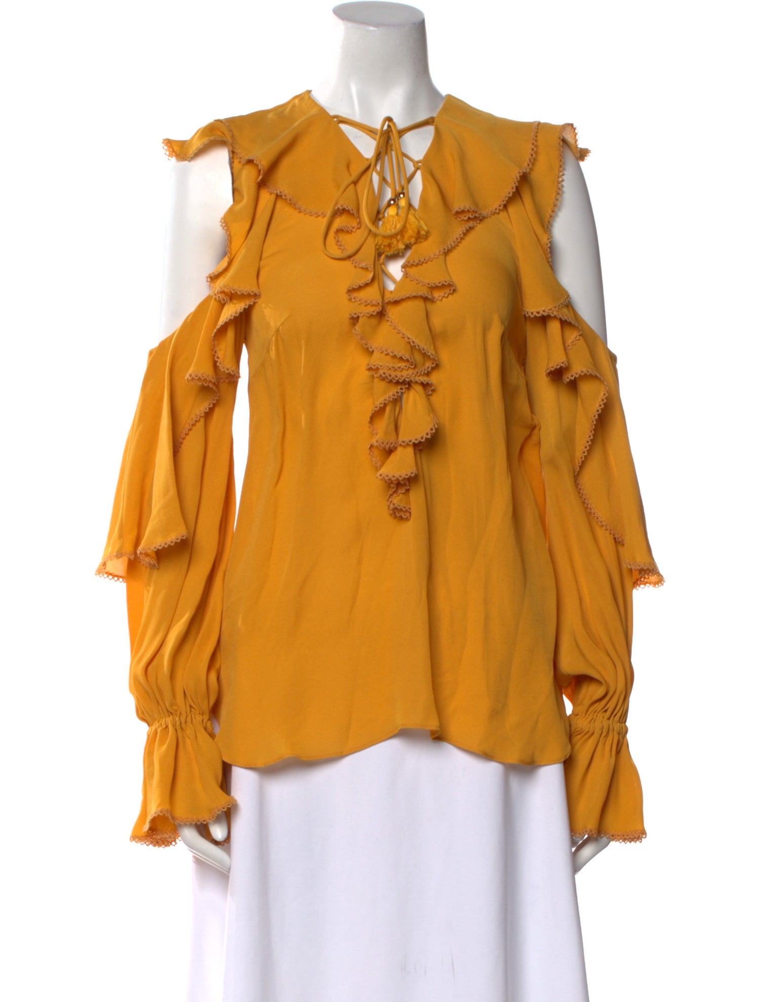 Elie Saab Silk V-Neck Blouse