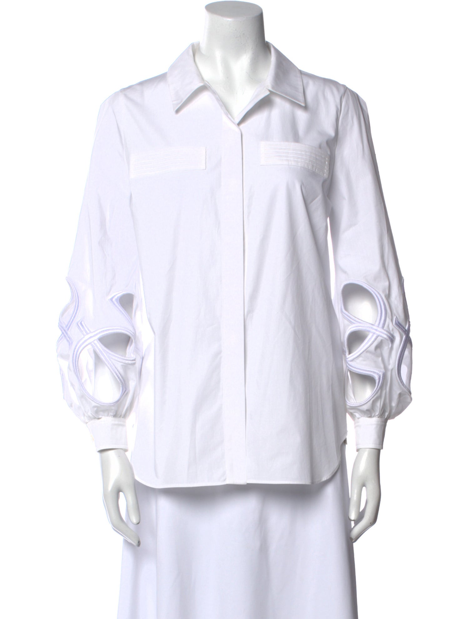 Elie Saab Three-Quarter Sleeve Button-Up Top