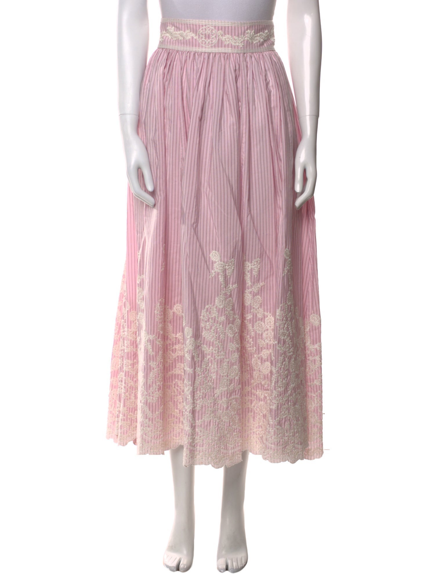 Elie Saab Striped Midi Length Skirt