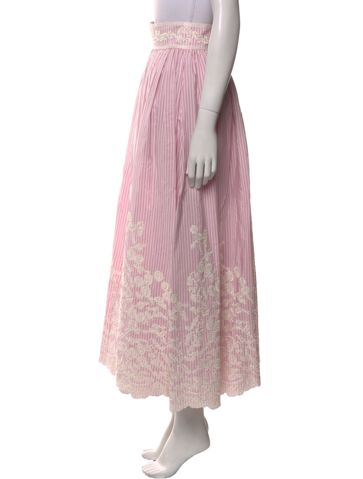 Elie Saab Striped Midi Length Skirt